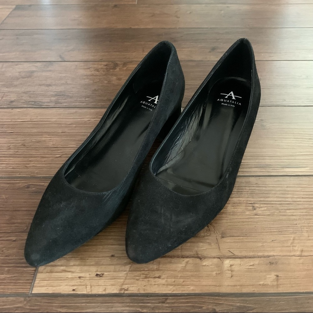 Aquatalia Pasha Pump - Black Suede Pointy Toed